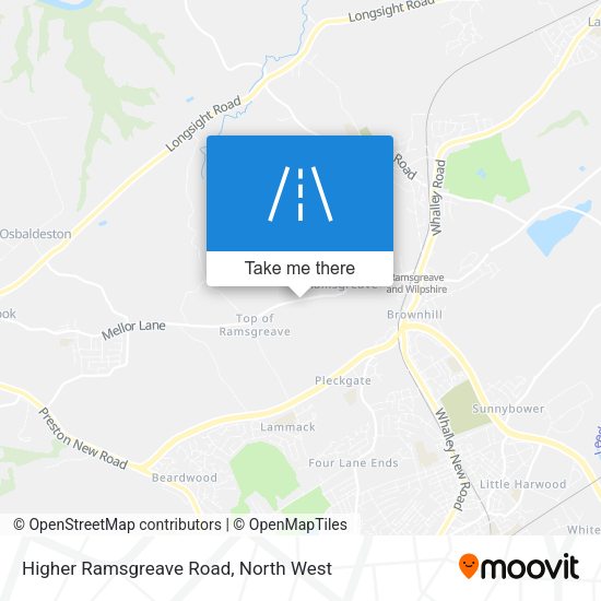 Higher Ramsgreave Road map