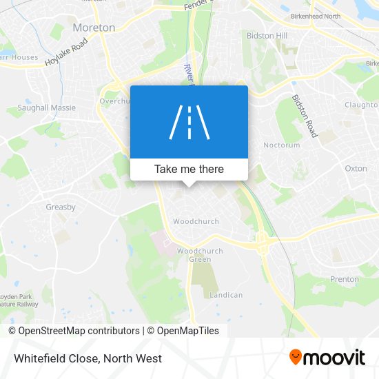 Whitefield Close map