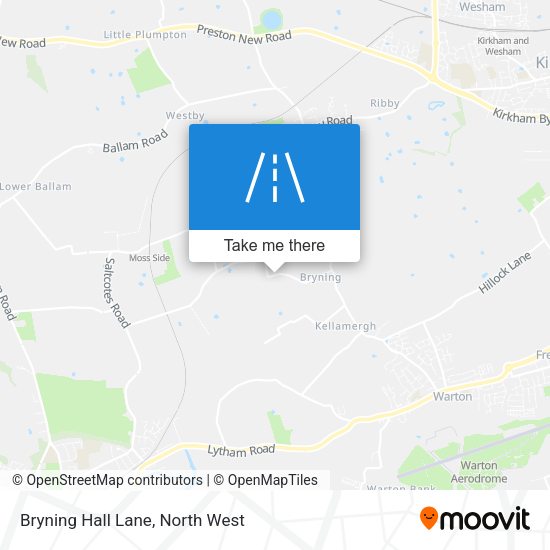 Bryning Hall Lane map