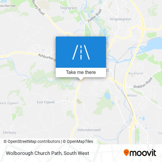 Wolborough Church Path map