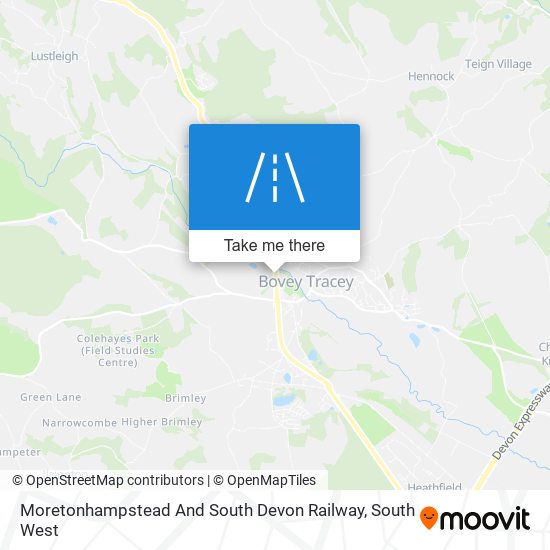 Moretonhampstead And South Devon Railway map