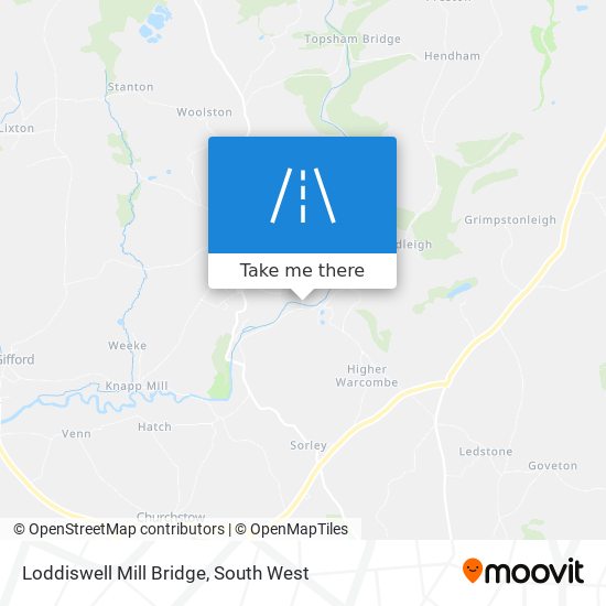 Loddiswell Mill Bridge map
