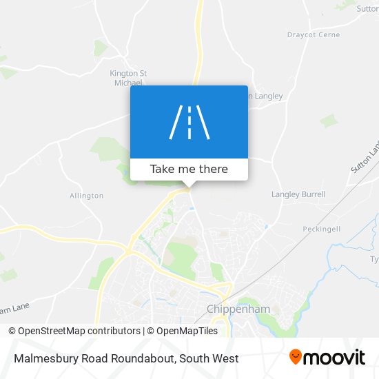 Malmesbury Road Roundabout map