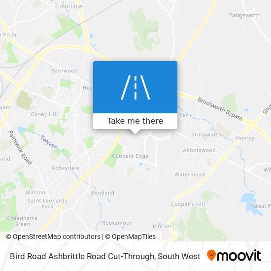 Bird Road Ashbrittle Road Cut-Through map