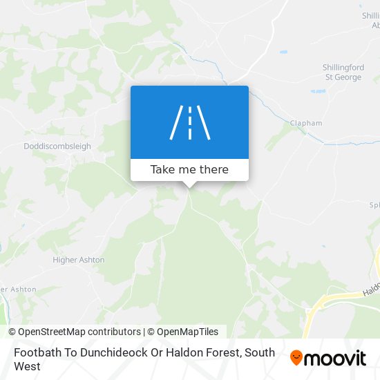 Footbath To Dunchideock Or Haldon Forest map