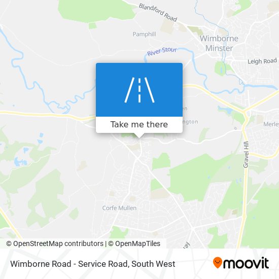 Wimborne Road - Service Road map