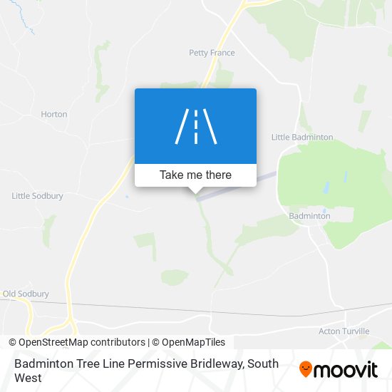 Badminton Tree Line Permissive Bridleway map