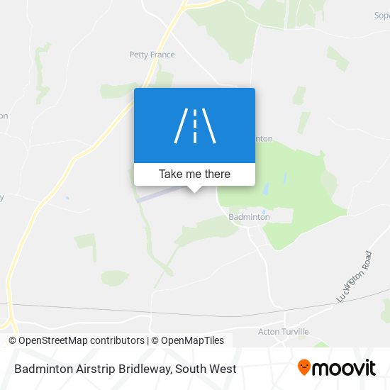 Badminton Airstrip Bridleway map