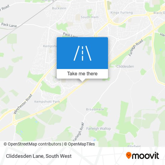 Cliddesden Lane map