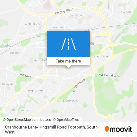 Cranbourne Lane / Kingsmill Road Footpath map
