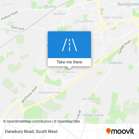 Danebury Road map