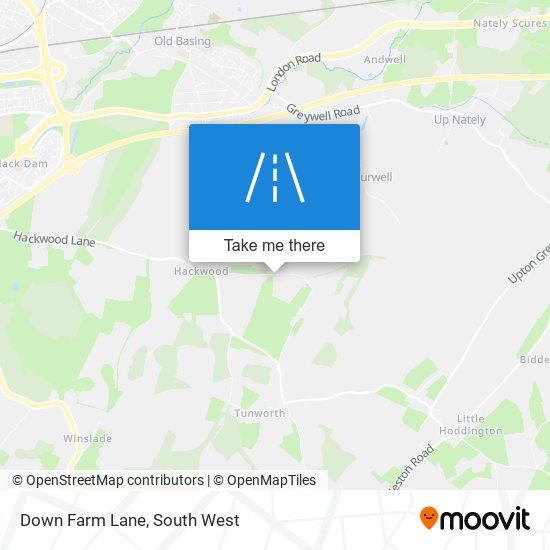 Down Farm Lane map