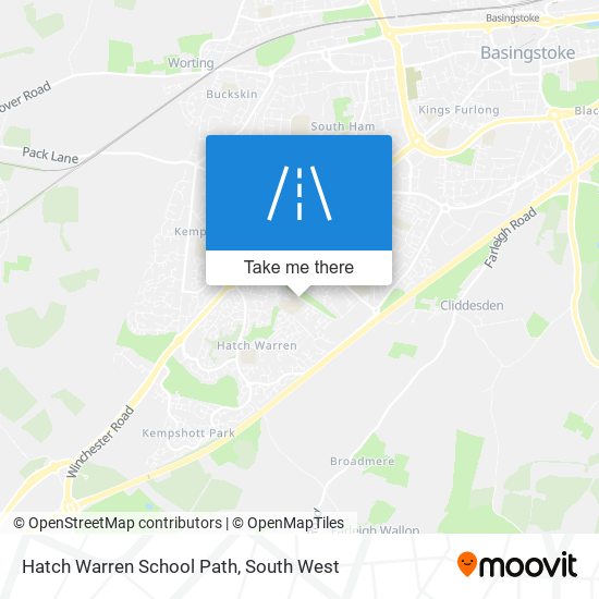 Hatch Warren School Path map