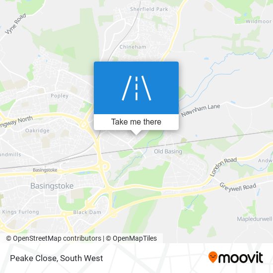 Peake Close map