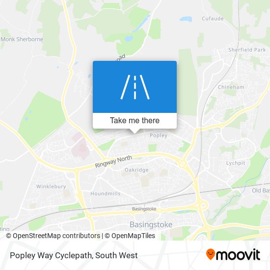 Popley Way Cyclepath map
