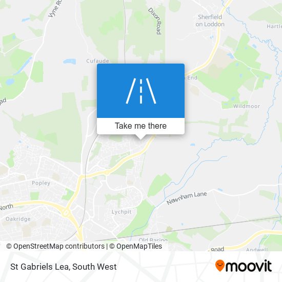 St Gabriels Lea map