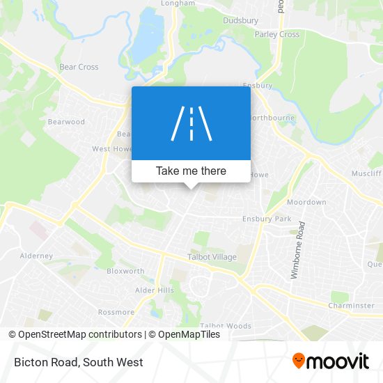 Bicton Road map