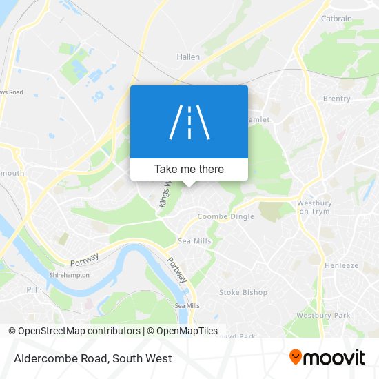 Aldercombe Road map