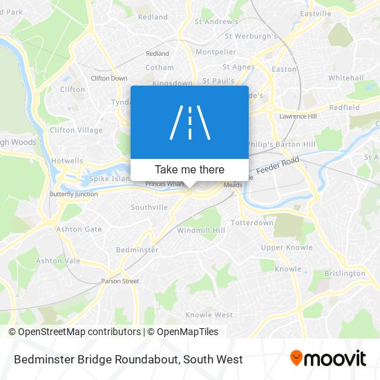 Bedminster Bridge Roundabout map