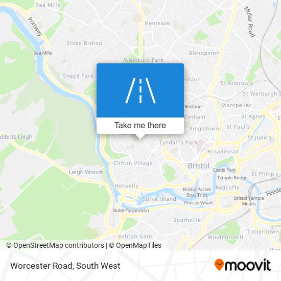 Worcester Road map