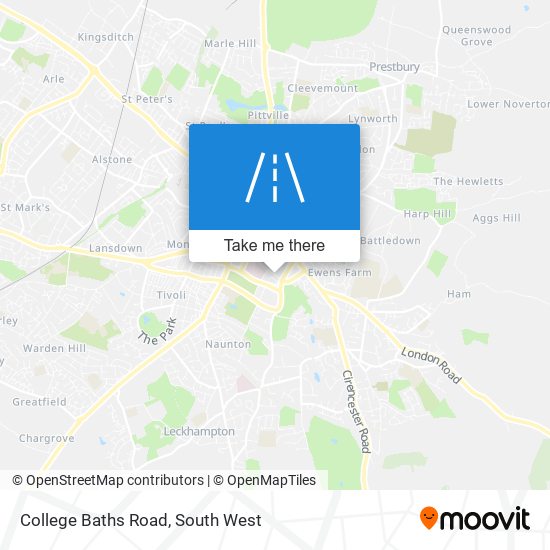 College Baths Road map