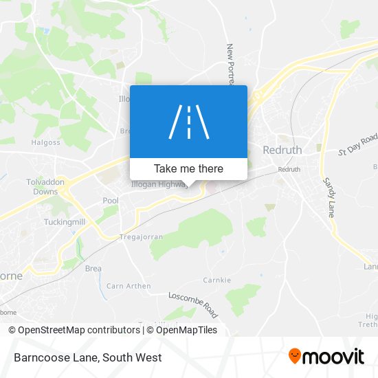 Barncoose Lane map