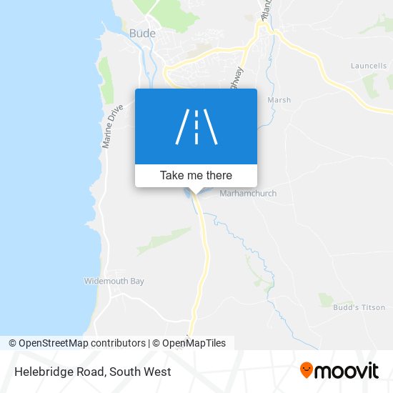 Helebridge Road map