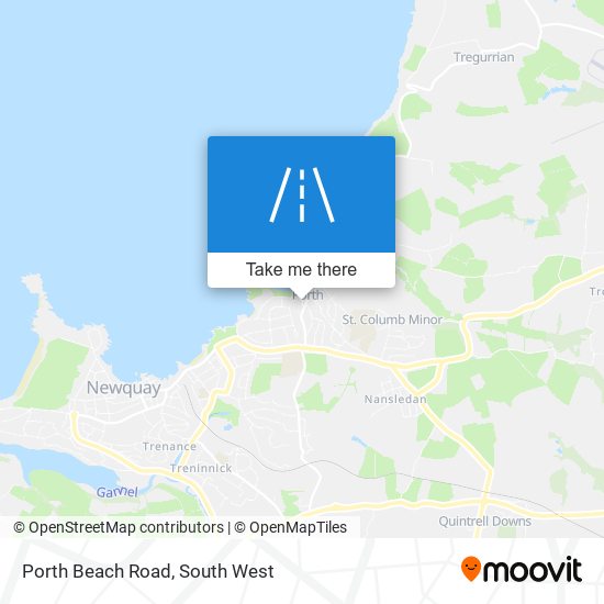 Porth Beach Road map