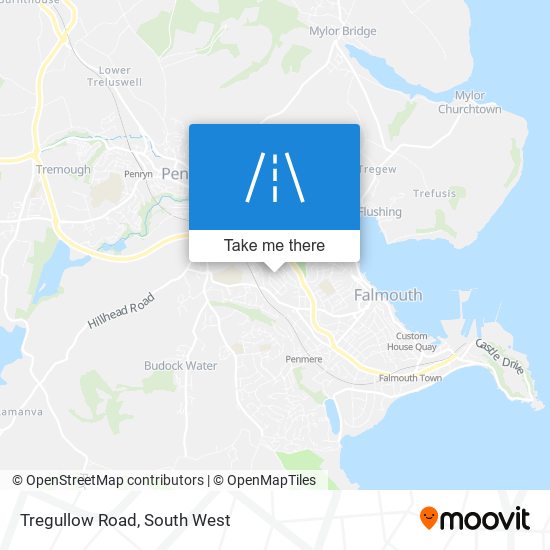 Tregullow Road map