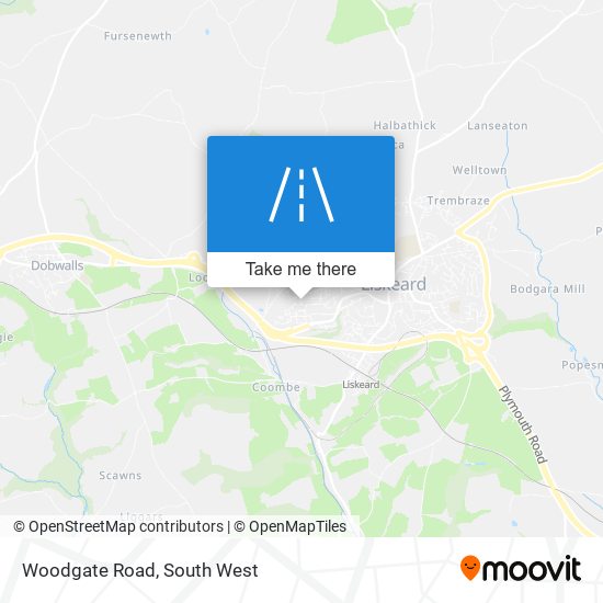 Woodgate Road map