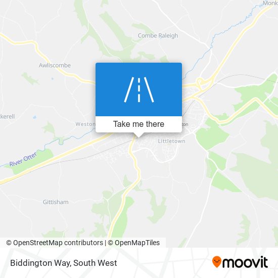 Biddington Way map