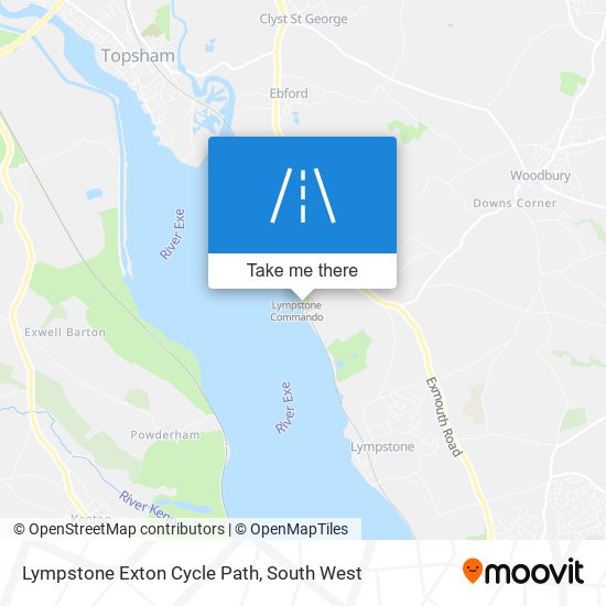 Lympstone Exton Cycle Path map