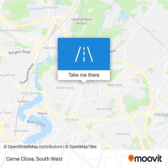 Cerne Close map