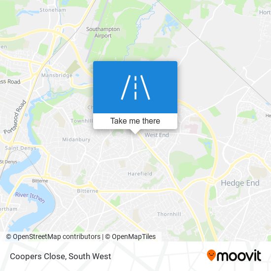 Coopers Close map