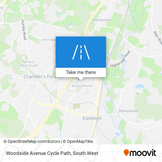 Woodside Avenue Cycle Path map