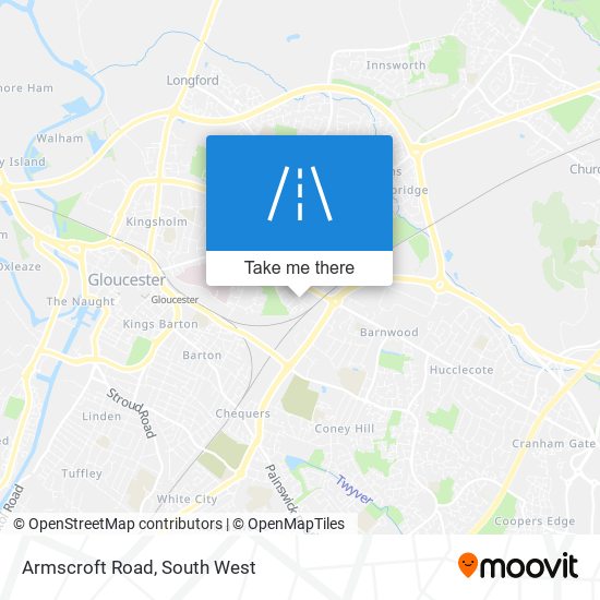 Armscroft Road map