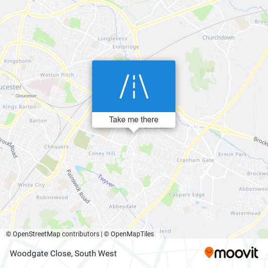 Woodgate Close map