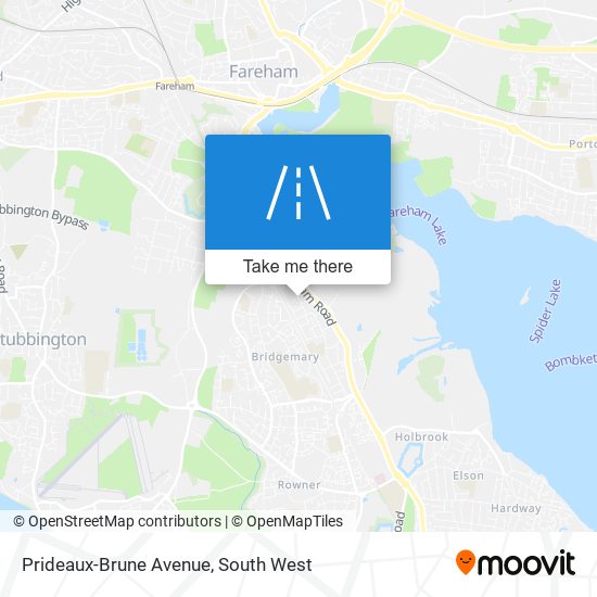 Prideaux-Brune Avenue map