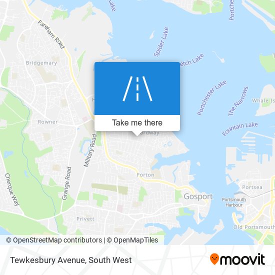 Tewkesbury Avenue map