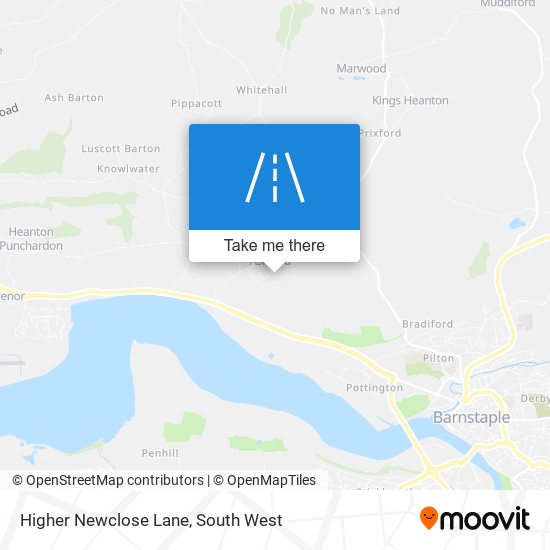 Higher Newclose Lane map