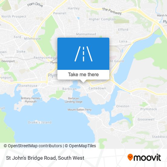 St John's Bridge Road map