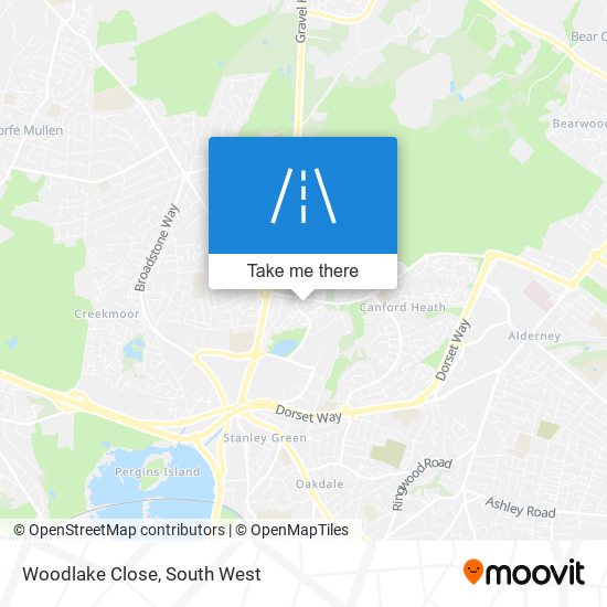Woodlake Close map