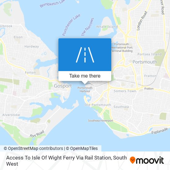 Access To Isle Of Wight Ferry Via Rail Station map