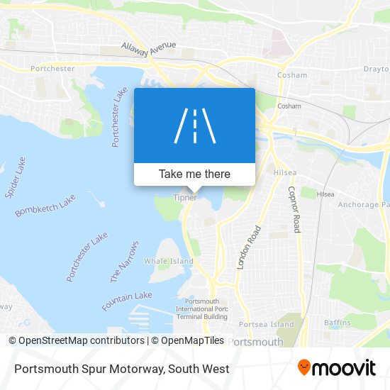 Portsmouth Spur Motorway map