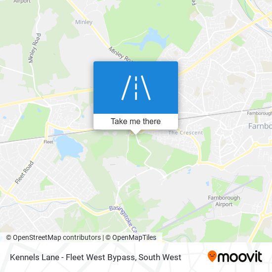 Kennels Lane - Fleet West Bypass map