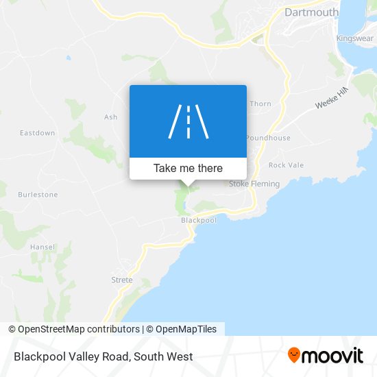 Blackpool Valley Road map