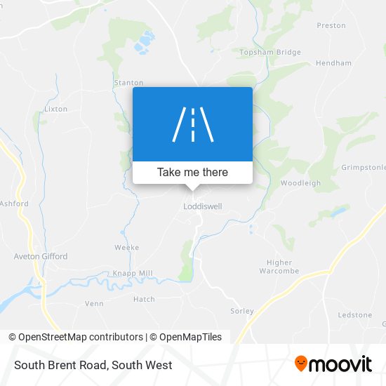 South Brent Road map