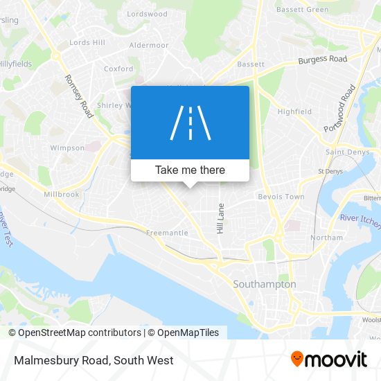 Malmesbury Road map