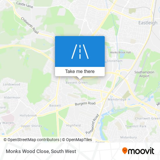 Monks Wood Close map