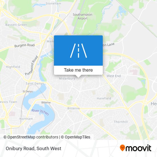 Onibury Road map